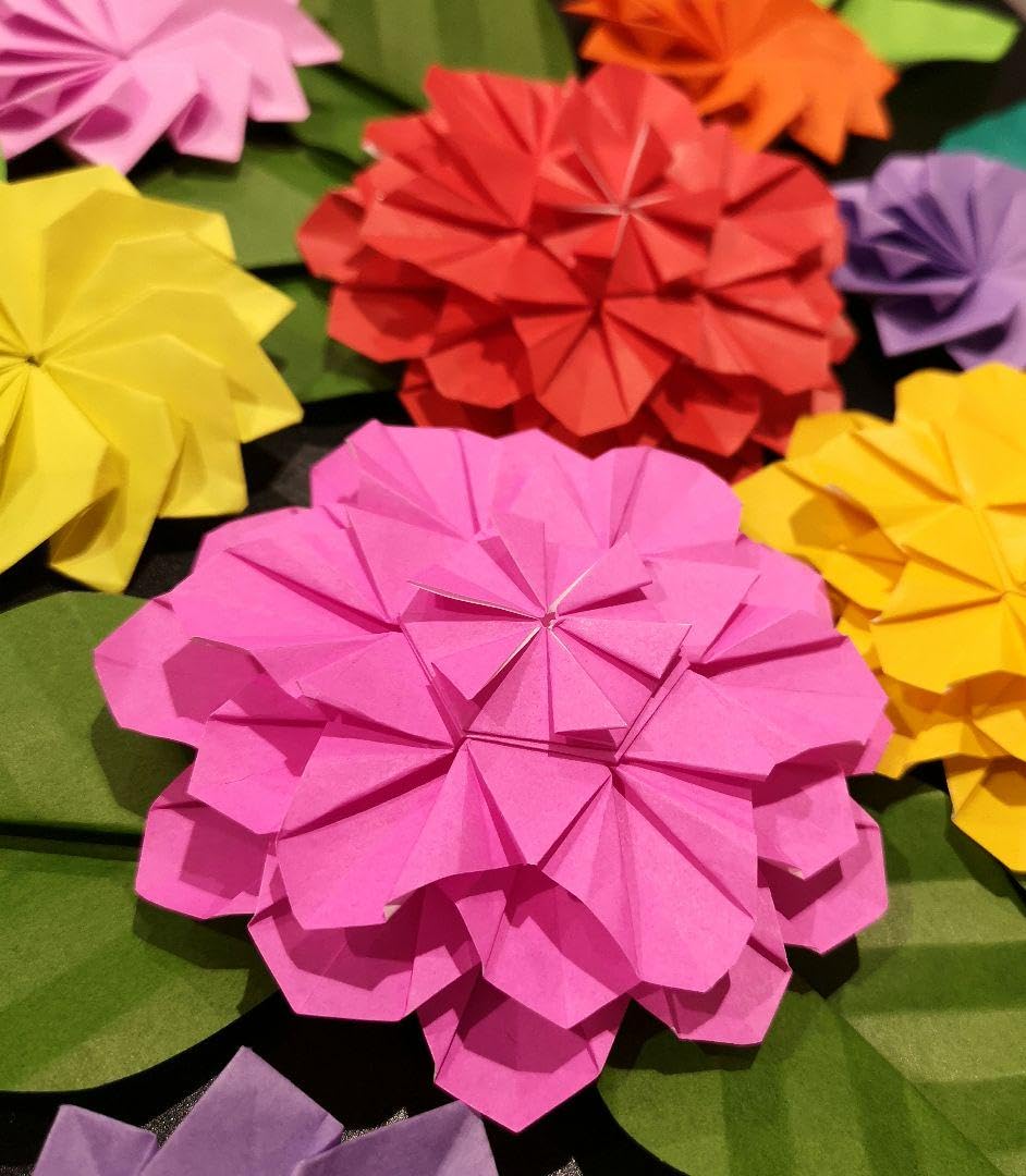 Amazon.co.jp: 立体的ダリア折り紙ダリア壁面飾り 7月壁面飾り 8月